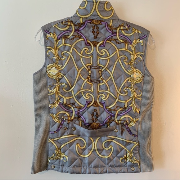 J. McLaughlin Gray Silk Quilted Vest - Picture 3 of 5